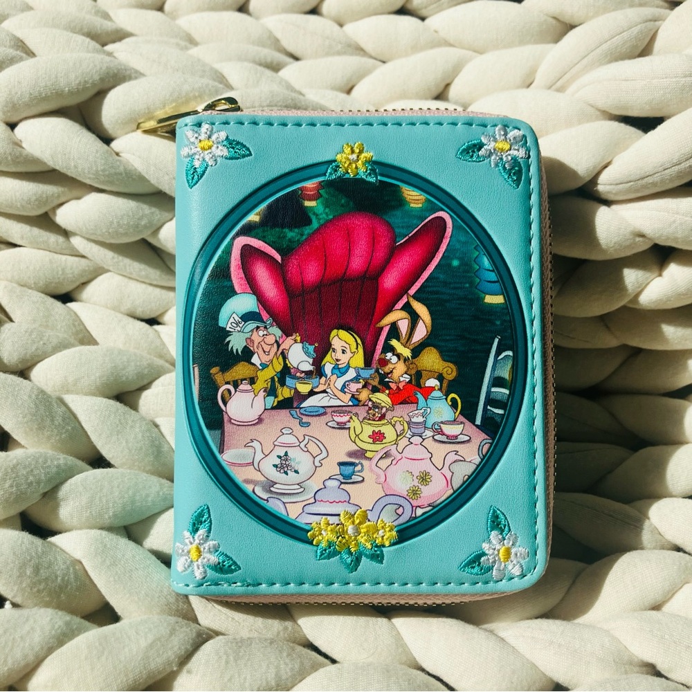 Loungefly Alice in Wonderland Mad Hatter and March Hare Tea Party  Wallet NWOT